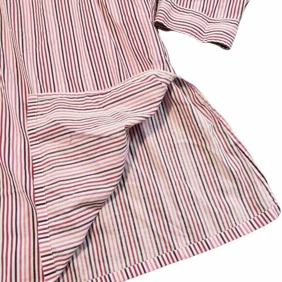 Roaman's Shirt Plus Size 34W Long Sleeve Button Down Striped Stripes Pink Purple - Picture 3 of 5